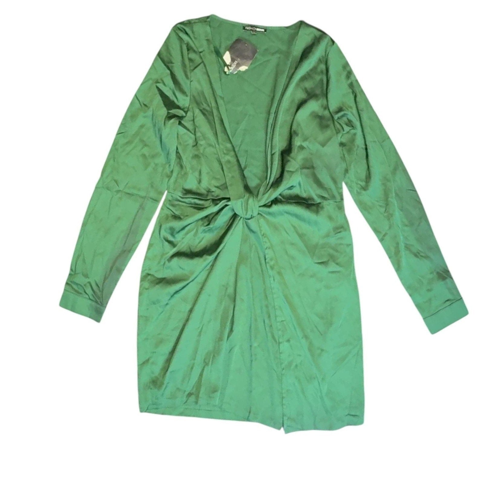 green floral long dresses Holiday Modest Dress L / Light Green