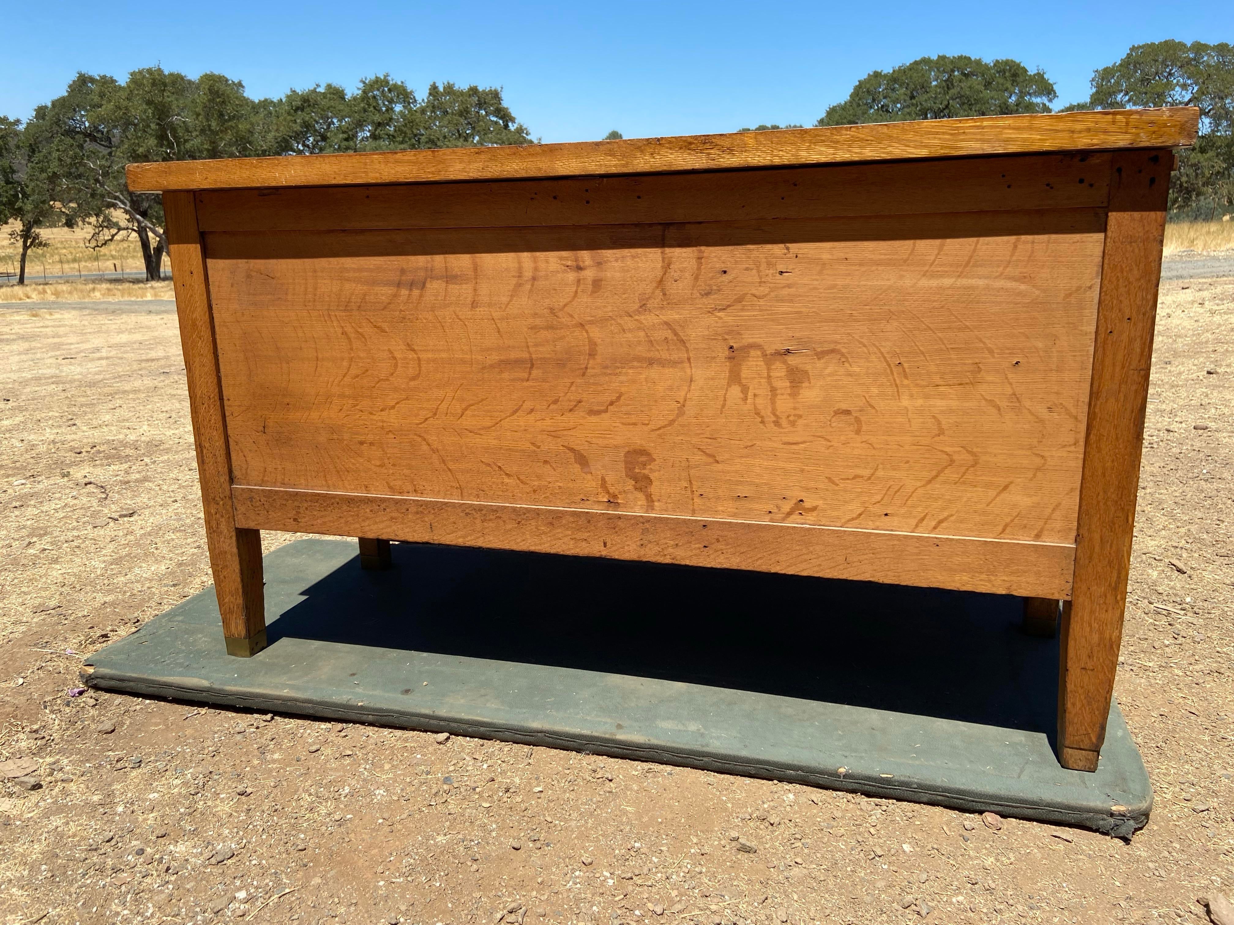 1920s Antique Rucker Fuller Oak Partners Desk Needs Restoration