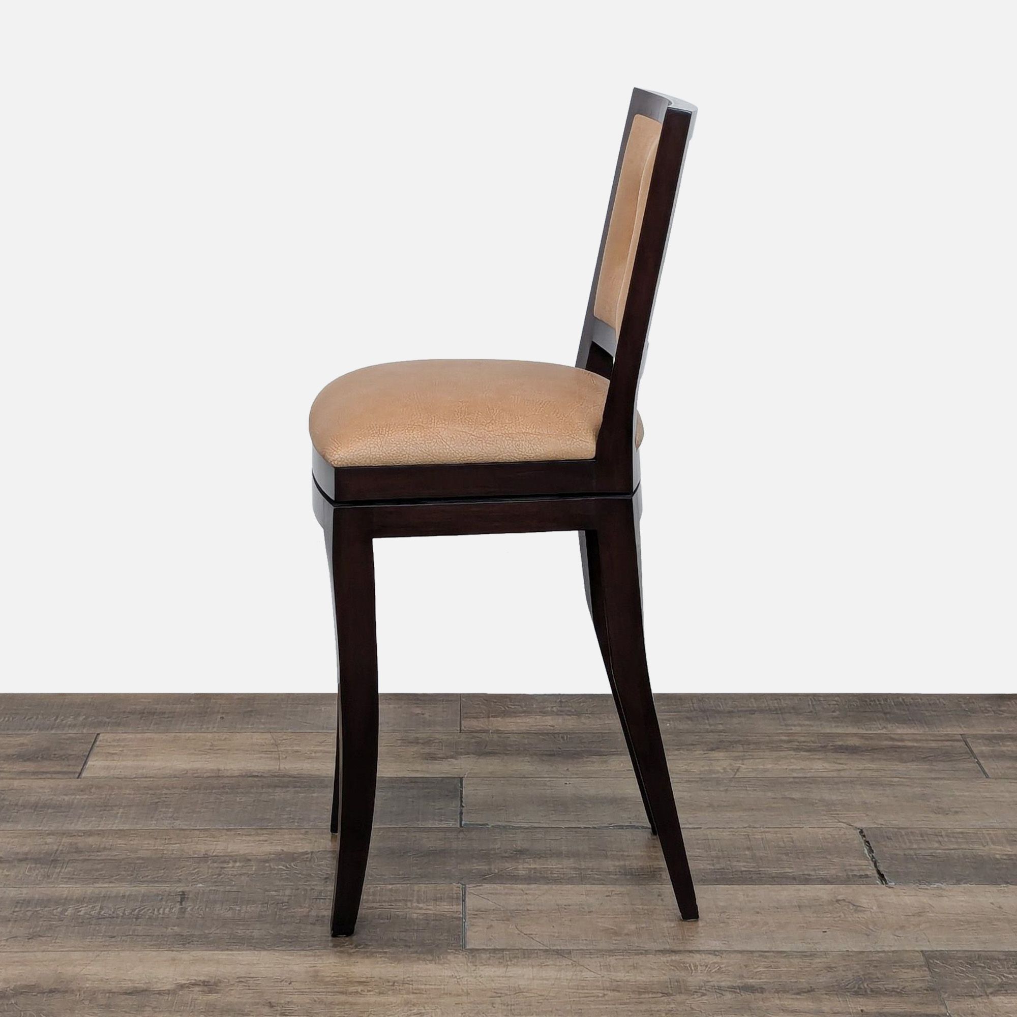Grid Swivel Leather Bar Stool - Thumbnail 4