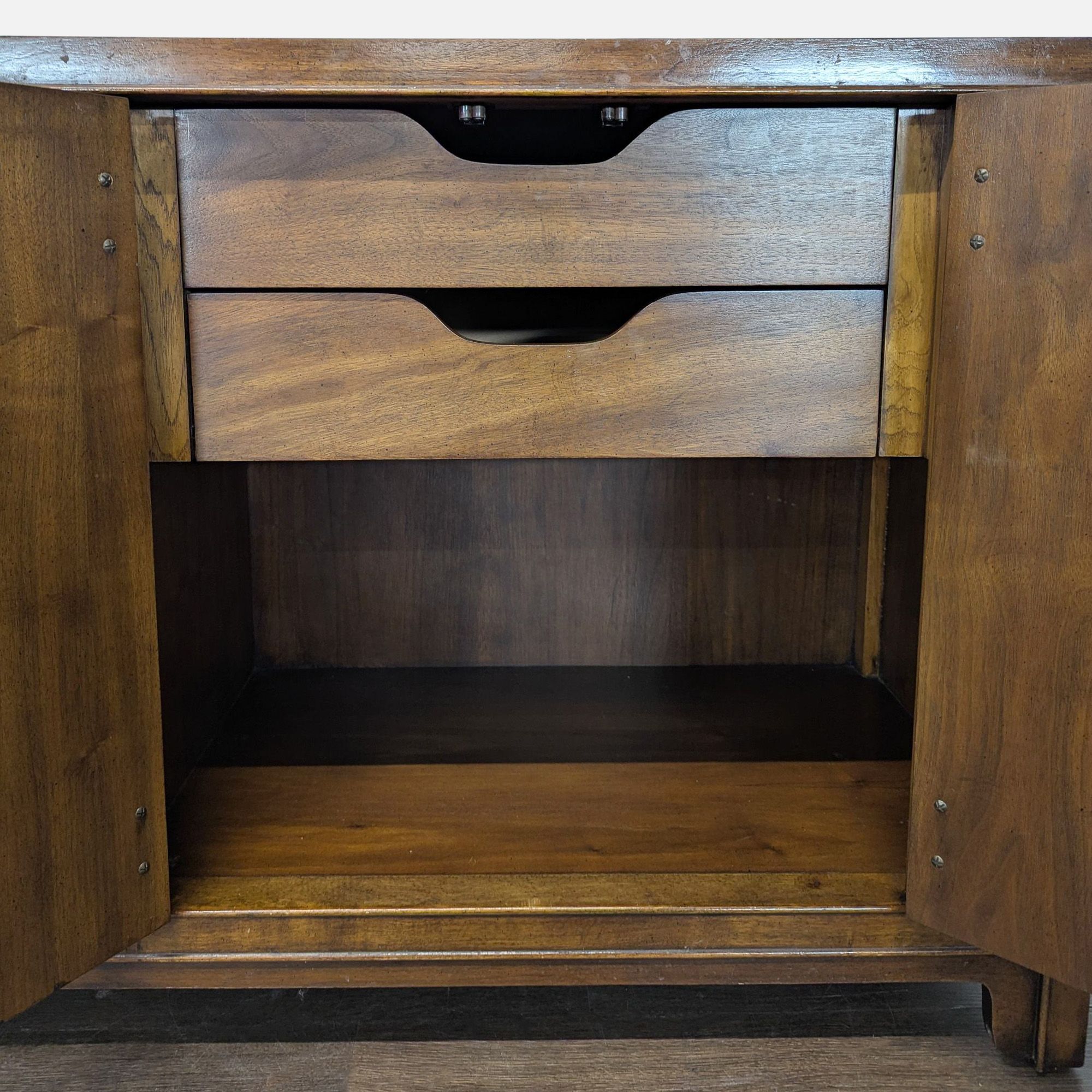Drexel Heritage Dynasty Burl Walnut Asian-Inspired Credenza