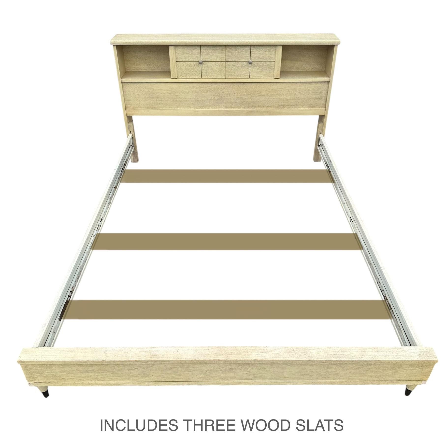 vintage bed headboard feet repair hardwood replacement 1960s style