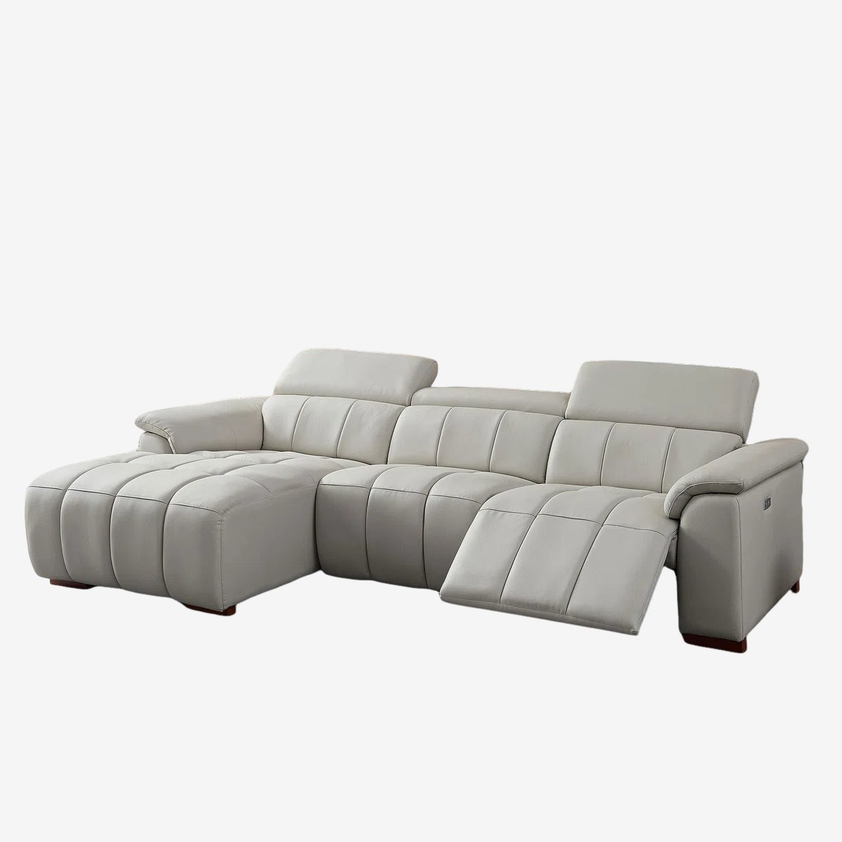 Wrought Studio Genuine Leather Power Reclining L-Shaped Sofa with