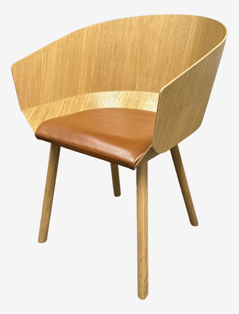 Stefan Diez for E15 Ch04 Houdini Oak + Leather Armchair - $799