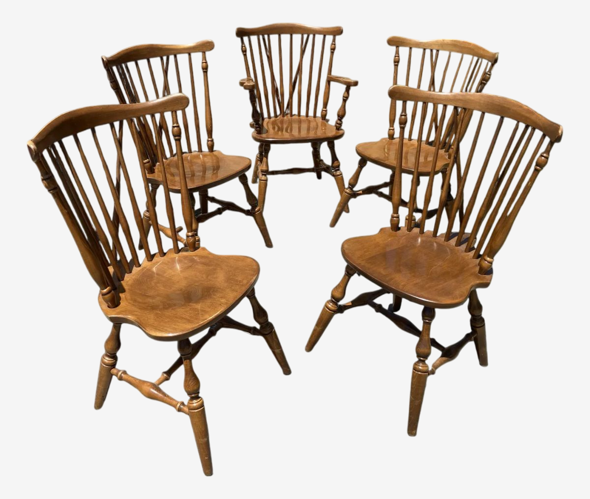 アリペリン8(旧アリペリン5) 1960s Vintage Ethan Allen Windsor Fiddleback Dining Chairs- Set of