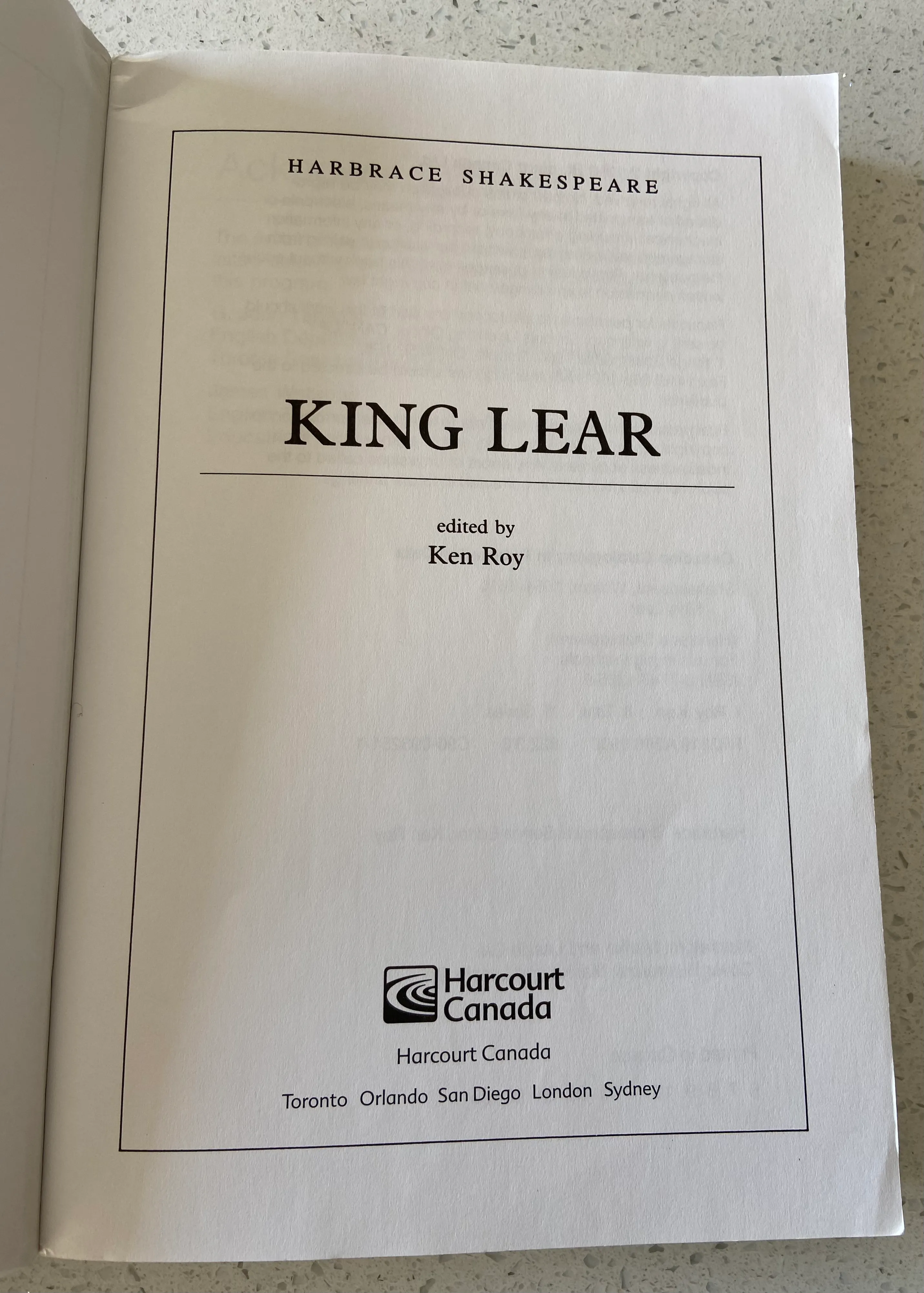 King Lear: Harbrace Shakespeare - Image 3