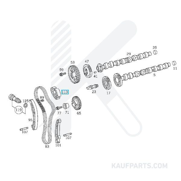 Guía Deslizante Cadena Mercedes-Benz para Sprinter, Vito, Clase C, Clase E, Clase G, Clase ML, Viano