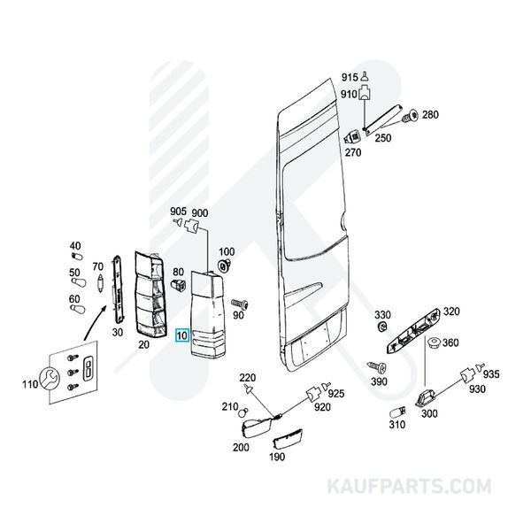 Luz Trasera Izquierda Depo para Mercedes-Benz Sprinter