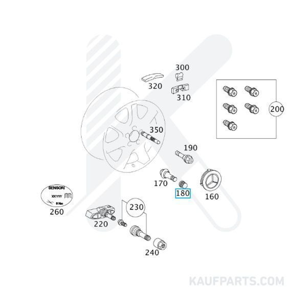 Tapa Válvula de Rueda Mercedes Benz Original para Mercedes-Benz Protección de Neumáticos