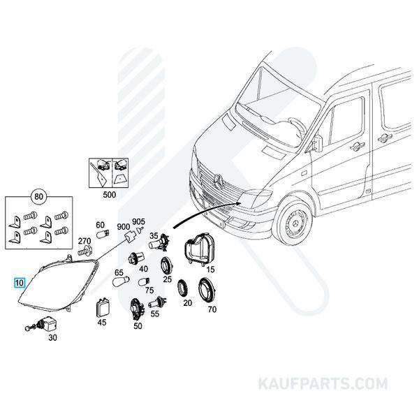 Unidad de Luces (L) Lh Depo para Mercedes-Benz Sprinter 213, 313, 314, 315, 316, 318, 319, 415, 515 CDI