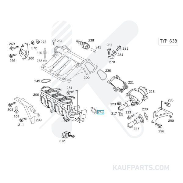Junta Distribuidor de Aire ElringKlinger para Mercedes-Benz Clase A, B, C, CLA, E, GLA, GLC, GLE, GLK, ML, Sprinter, V, Viano, Vito