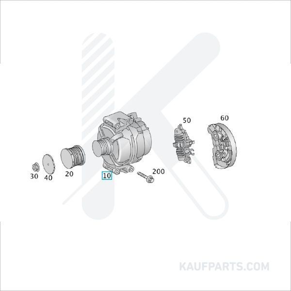 Alternador Valeo para Mercedes-Benz Clase E, Sprinter, Viano y Vito 14V 220A