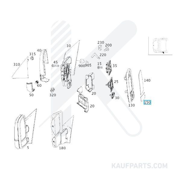 Cristal Espejo Chico Izquierdo Truck Star para Mercedes-Benz Sprinter NCV3