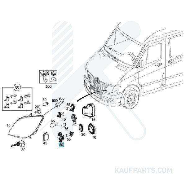 Bombilla Mercedes-Benz para Clase A, CLA, GLA, GLK, Sprinter, Vito y Clase V