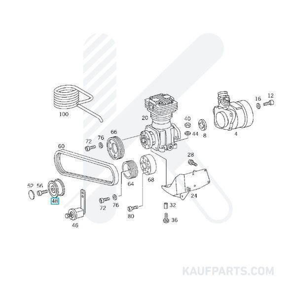 Rodillo Tensor Ina para Mercedes-Benz 190 DC, 500 SL, 612 D, MB 140 D, Sprinter