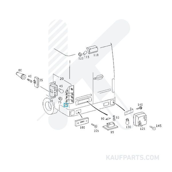 Luz Trasera Izquierda Mercedes-Benz para Sprinter 213, 311, 313, 315, 316, 318, 319, 411, 415, 515, 519