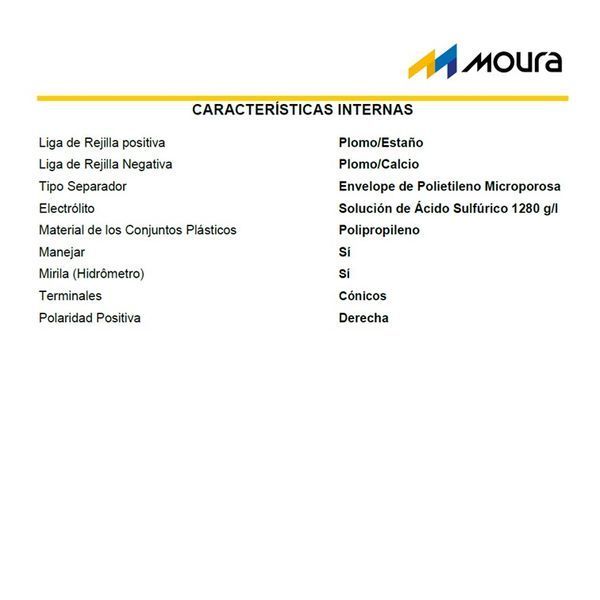 BATERÍA 12V 90AH 810CCA - BORNE FRONTAL - BORNE + DERECHO (MOURA)