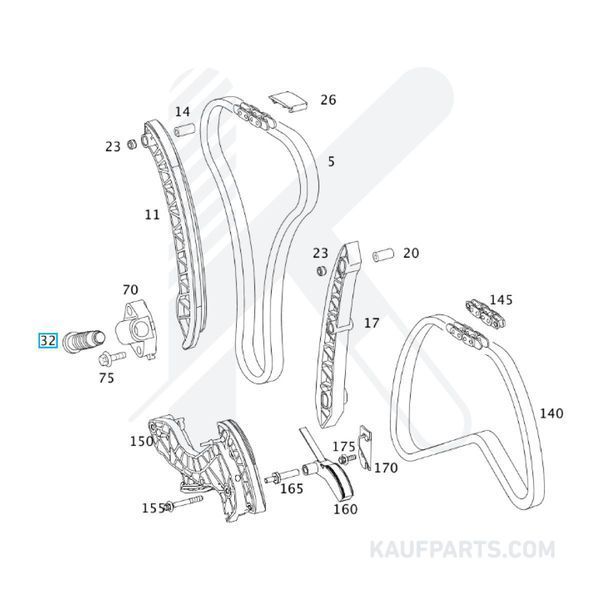 Tensor De Cadena Mercedes-Benz Genuine para Motores M271 C180 C200 C230 Kompressor y CGI