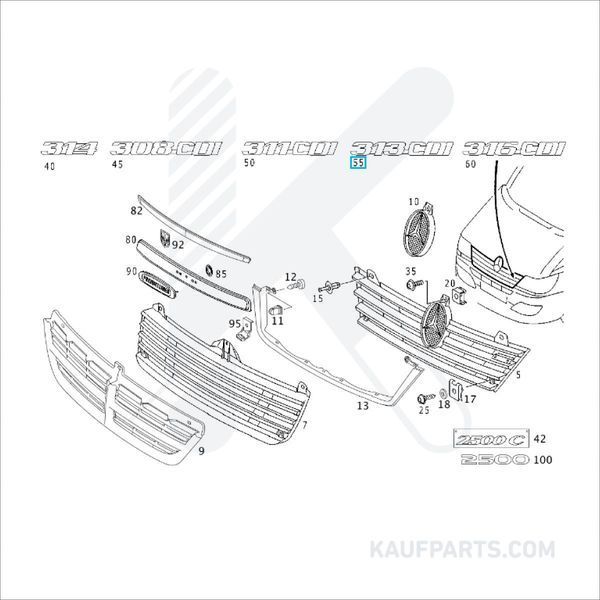 Designacion 313 Cdi Mercedes Benz para Sprinter 211, 308, 313, 413 CDI