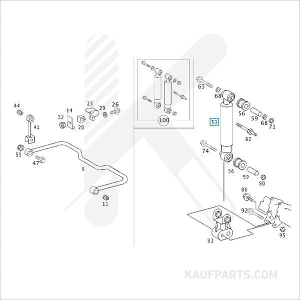 Amortiguador Trasero Mercedes-Benz para Sprinter 313, 316, 415