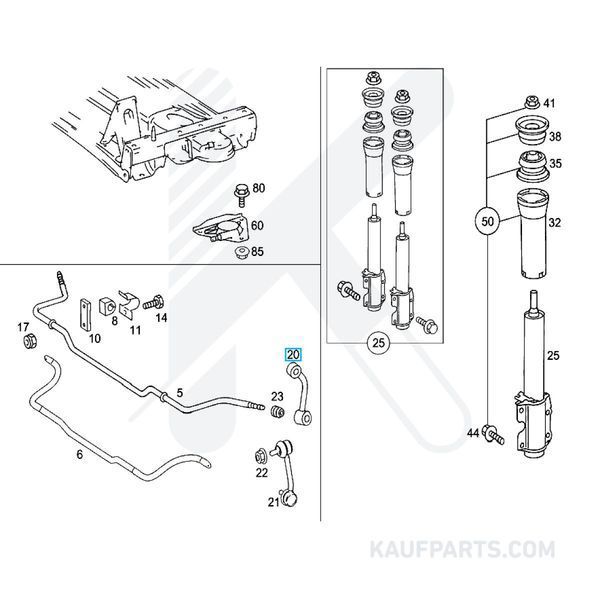 Brazo Tirante Derecho Febi para Mercedes-Benz Sprinter 310 D, 312 D, 313 CDI, 316, 413 CDI