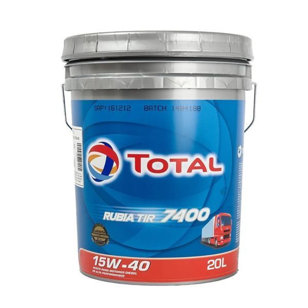 Aceite Motor Total Rubia 7400 15W40 20L para Motores Diésel Pesados Flotas Mixtas API CI-4 ACEA E7