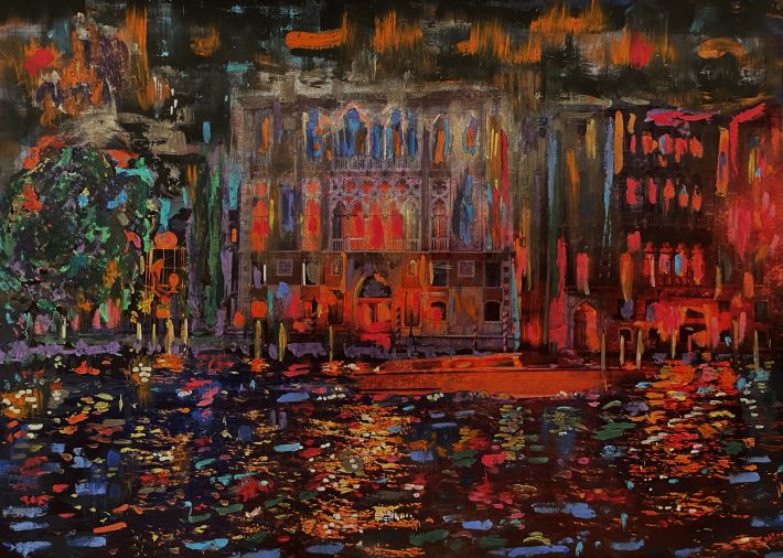 Venise la nuit - Rodolphe Martinez - Mixed media