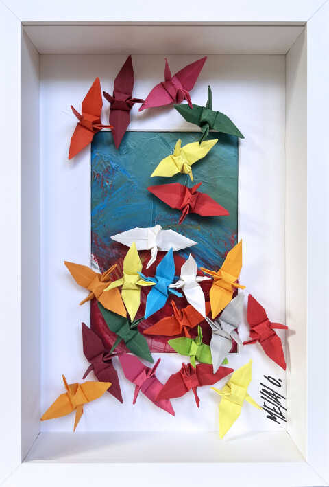 OLIVIER MESSAS - L'envolée de couleurs... X (origami 2022)