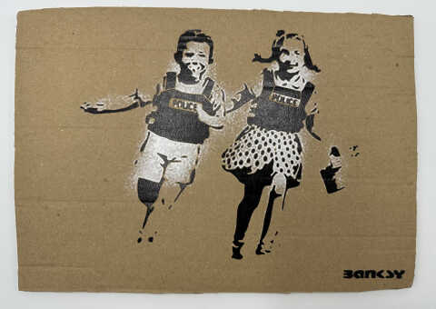 Banksy - Carton Dismaland Two Children - Banksy (d’après)