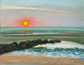 Michel Cribelier - Coucher de soleil sur la plage de Cabourg