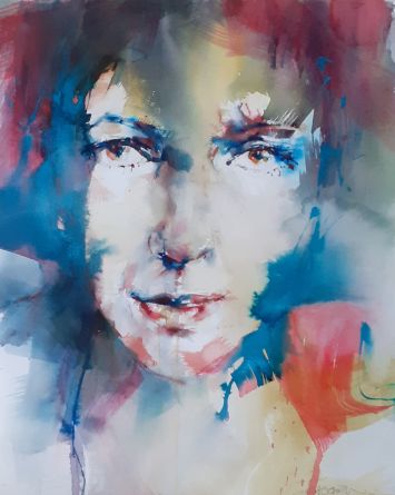 Eva Gohier - Portrait rouge et bleu