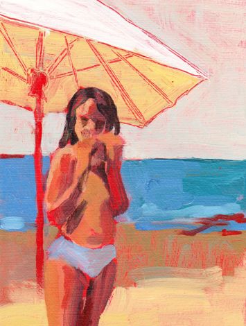 Alexandra Chauchereau - Série plage: petite fille au parasol 