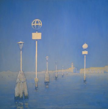 François Cusson - Lagune à Venise, bleue