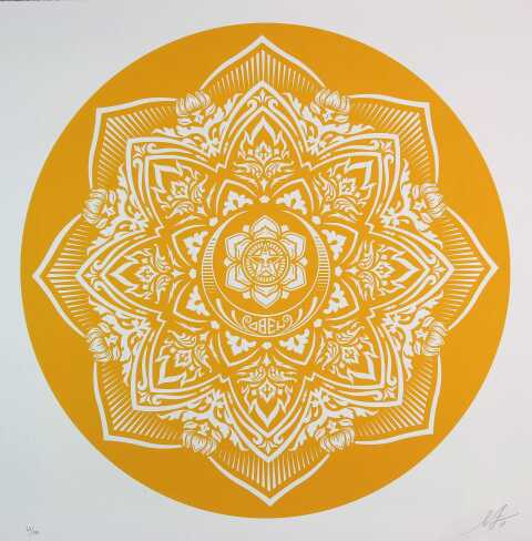 Shepard Fairey - Yellow Mandala Large Format