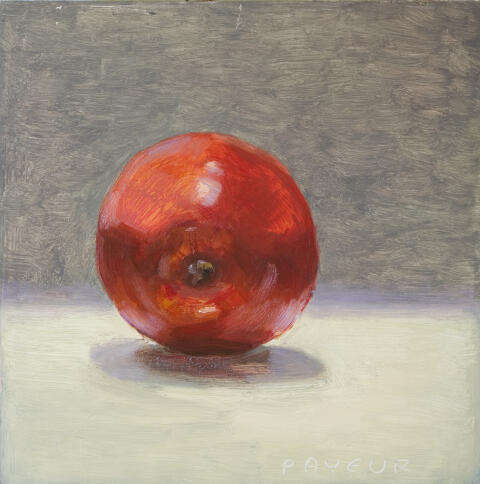 Olivier Payeur - pomme rouge sur fond clair
