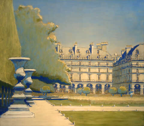 François Cusson - Paris, jardin des Tuileries bleu