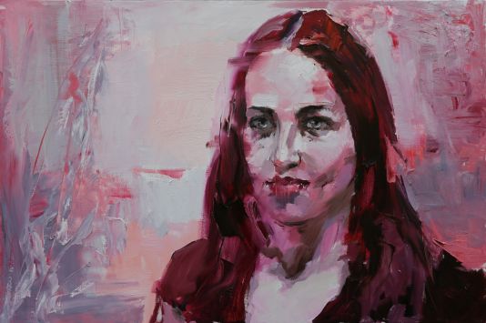 Olga Novokhatska - Portrait dans les tons du rouge 