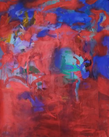 Catherine Maddens - Paysage abstrait rouge envoutant