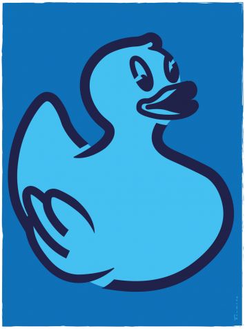 TOUMIRE - Grand canard bleu (sur châssis)