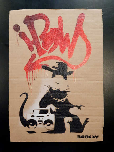 Banksy - Carton Dismaland Gangsta Rat - Banksy (d’après)