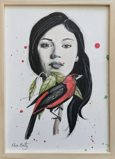 Flore Betty - Portrait à l'oiseau