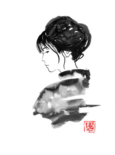 Péchane - watercolor kimono
