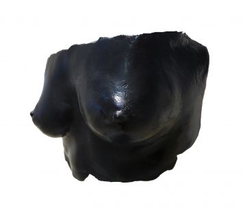 Malte Lehm - Isabella, petit buste brassière en émail satiné noir