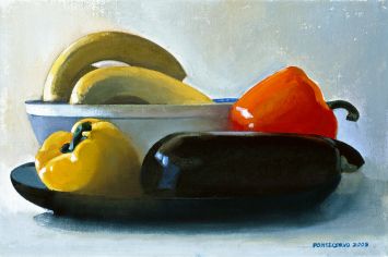 Alain Pontecorvo - Aubergine, poivrons, banane 