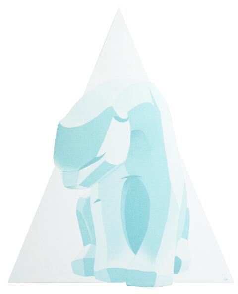 Ajee - Ice blue polar bear on white triangle