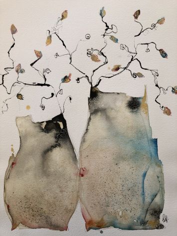 Laurence G. Art - Ikebana - les chats 