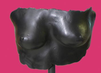 Isabella, petit buste brassière en émail satiné noir