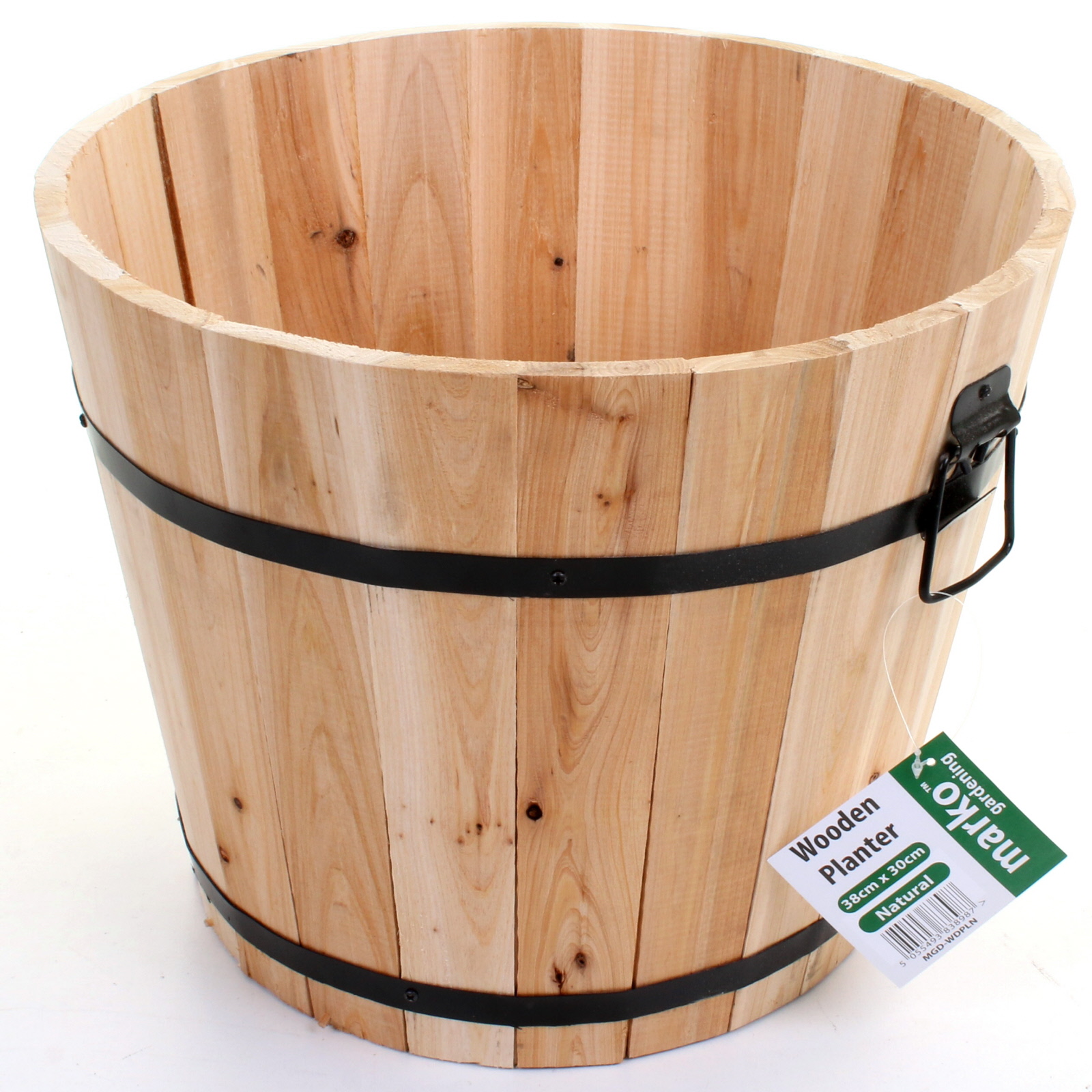 Горшок Planter Barrel. Wooden Round Shape Pot.