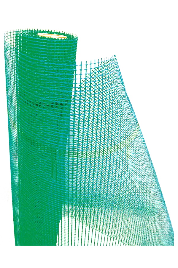 Roll of green plastic netting on a marble pedestal.