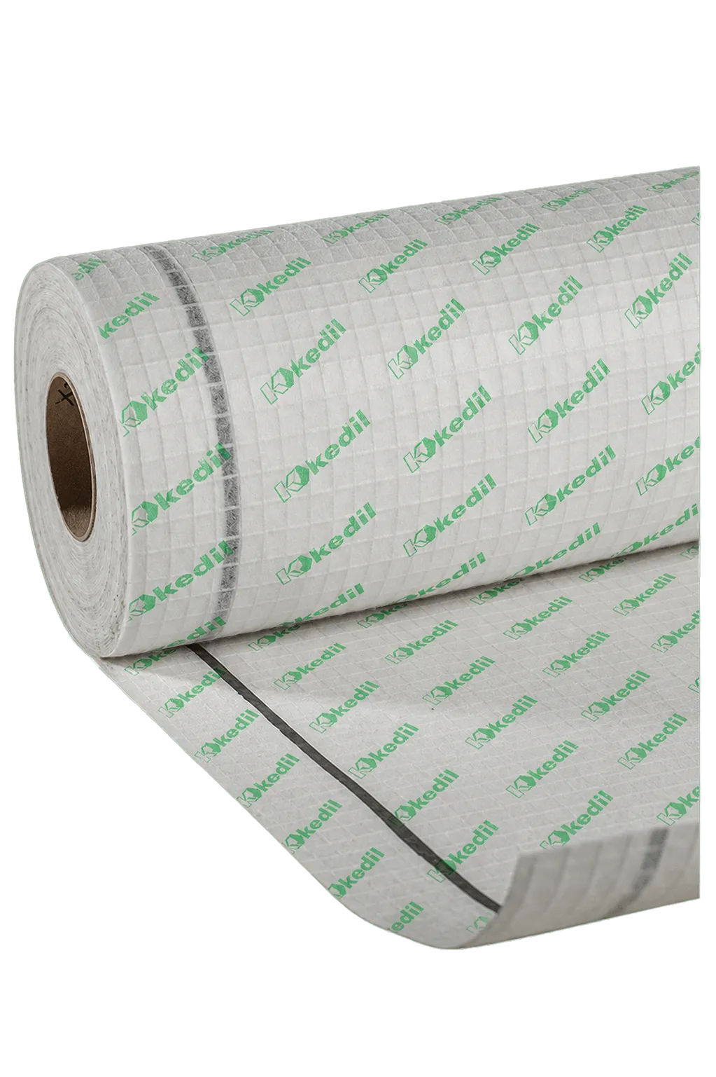 Rotolo di materiale da costruzione con il marchio "Kkedil" stampato.