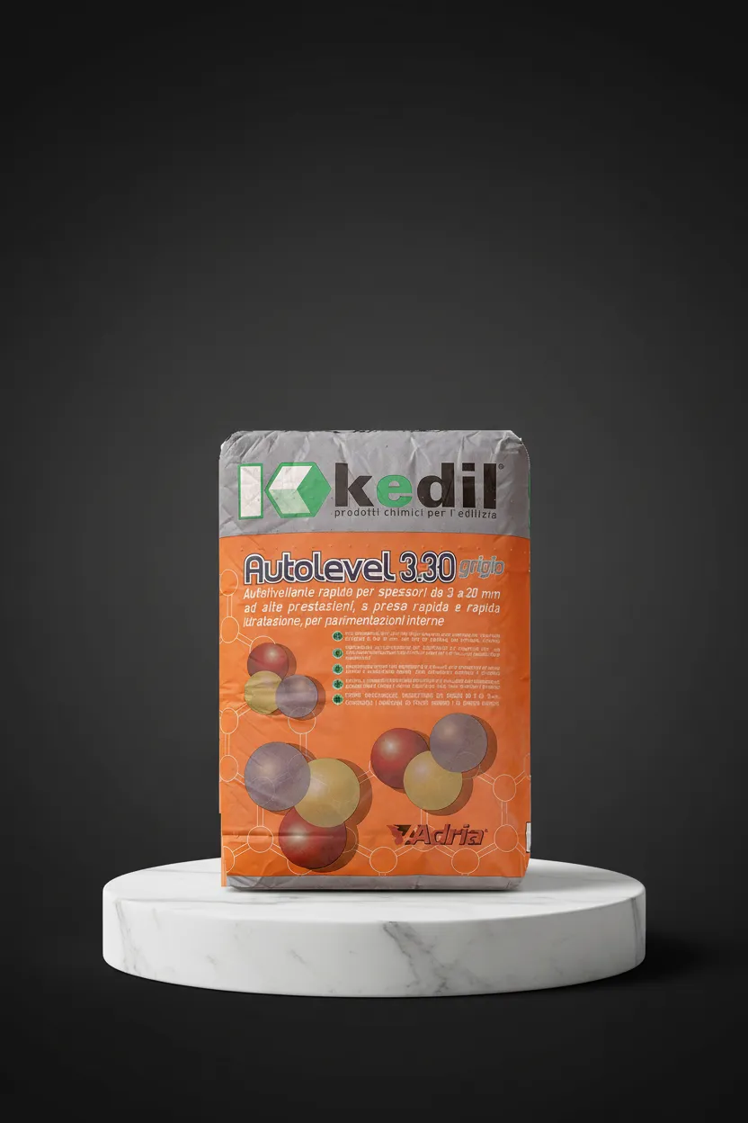 A bag of Kedil Autolevel 3.30 grey self-leveling compound.